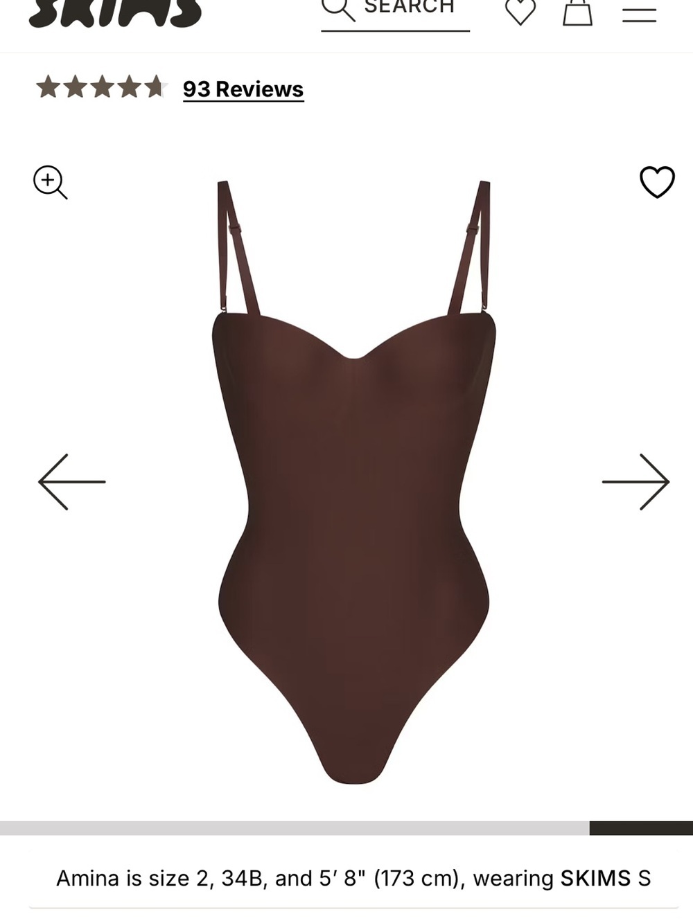 SKIMS BODY UNDERWIRE THONG BODYSUIT - Picture 4 of 14